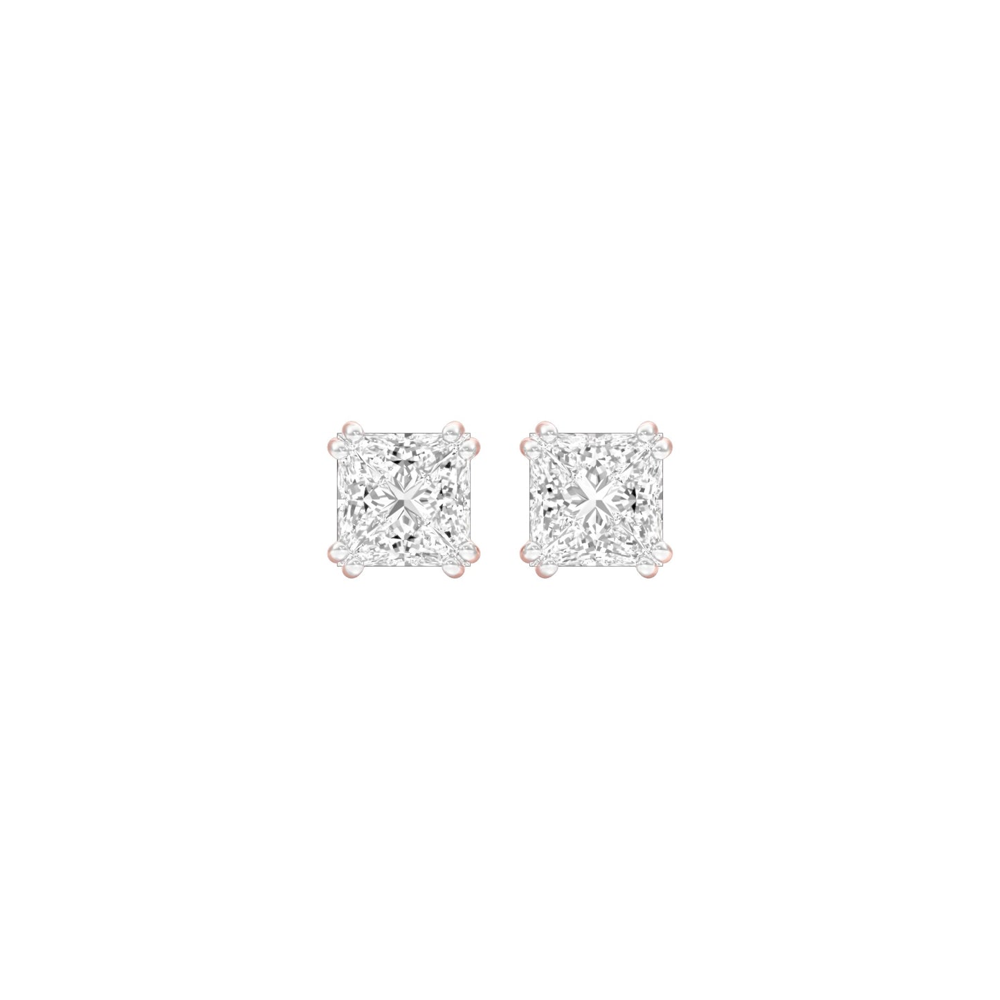 Sharp Spark Diamond Stud Earrings 18 KT / Rose Gold