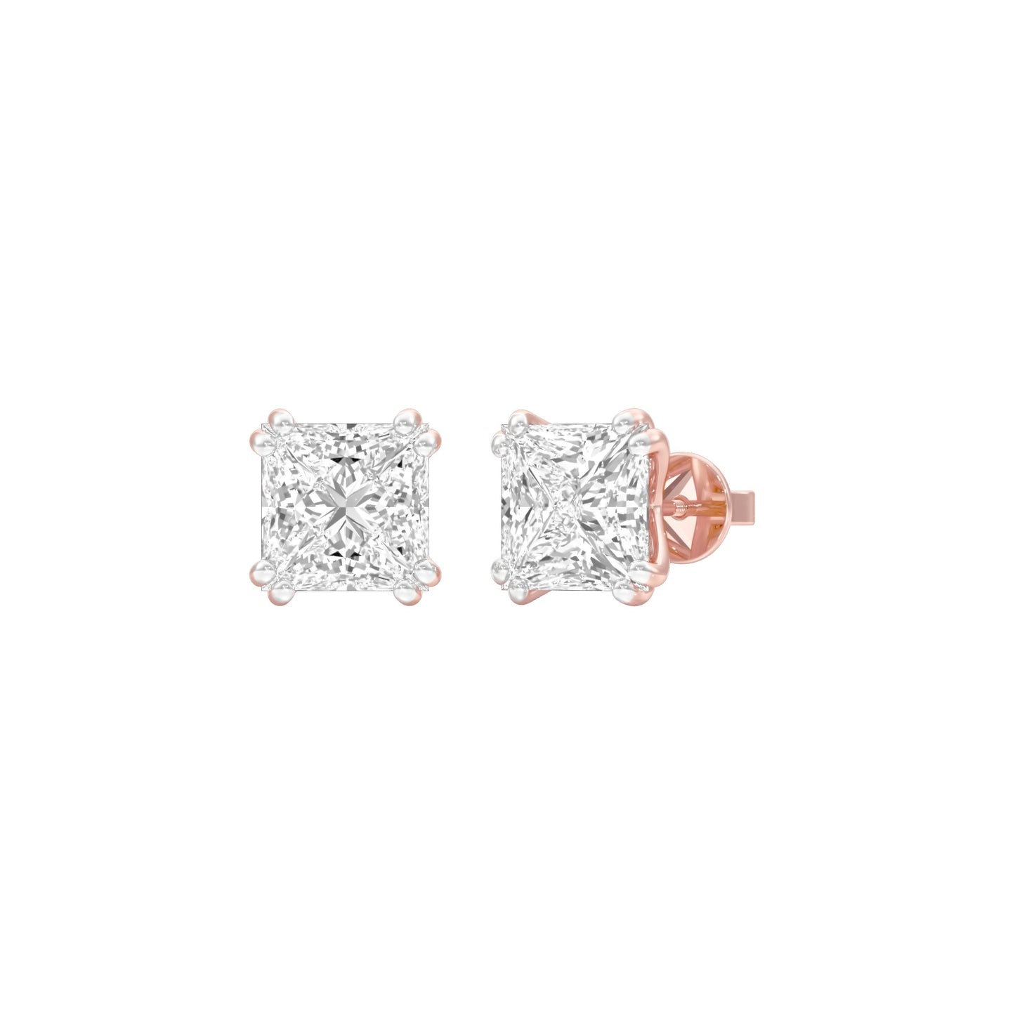 Sharp Spark Diamond Stud Earrings 18 KT / Rose Gold