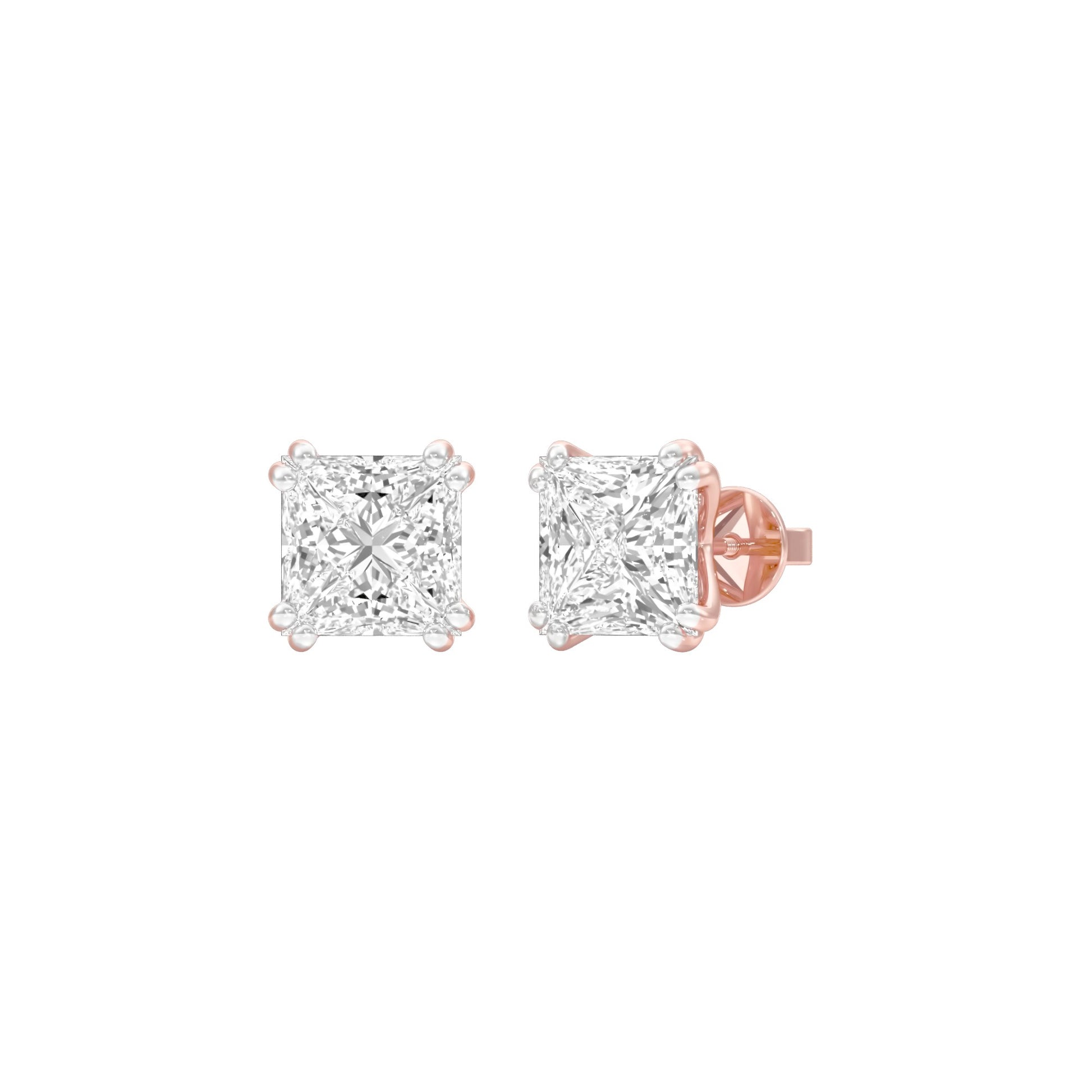 Sharp Spark Diamond Stud Earrings 18 KT / Rose Gold