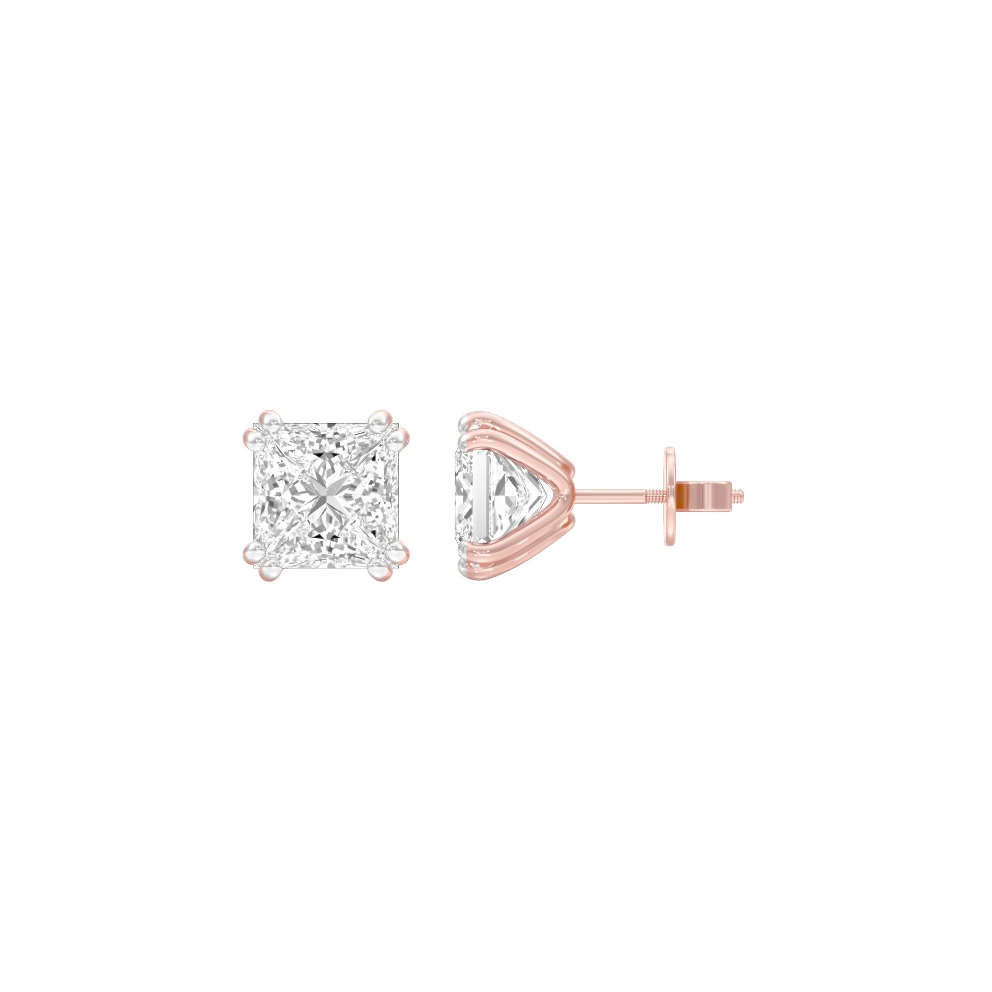Sharp Spark Diamond Stud Earrings 18 KT / Rose Gold
