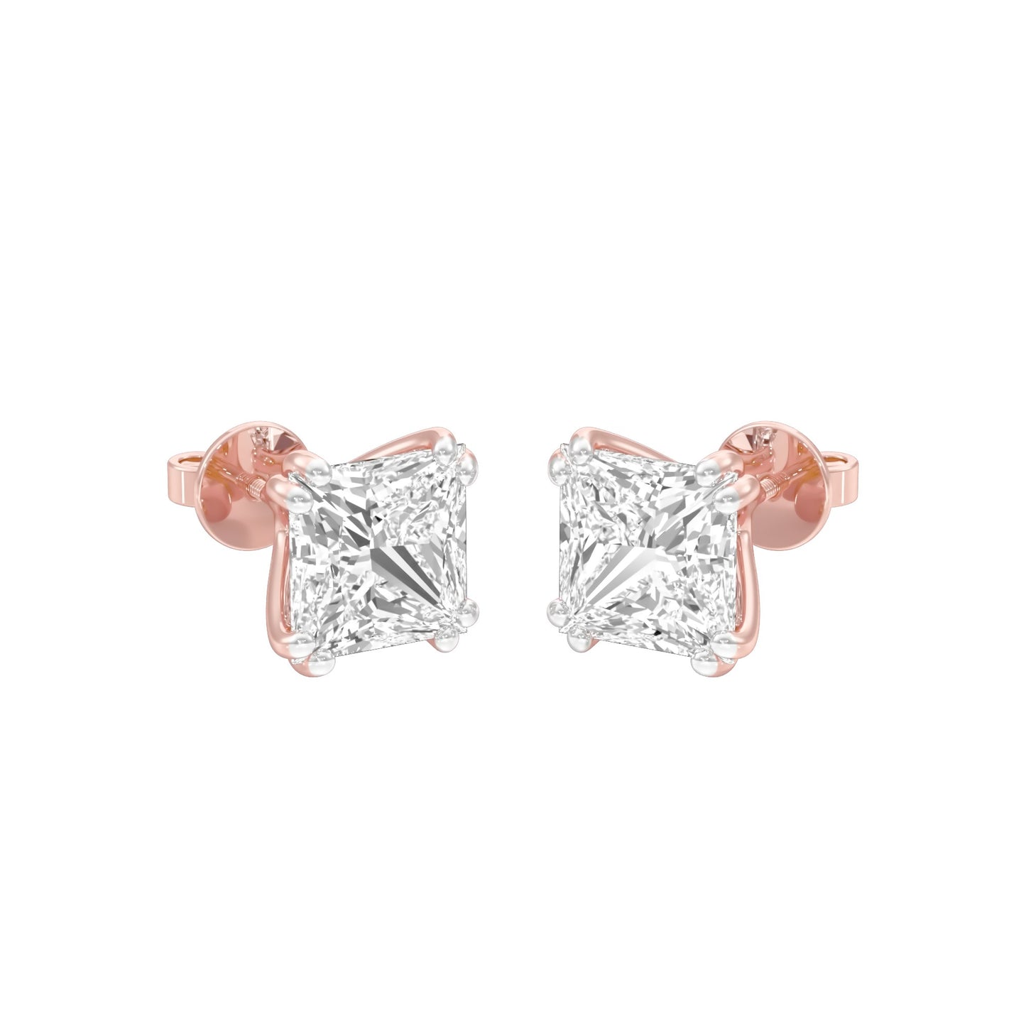 Sharp Spark Diamond Stud Earrings 18 KT / Rose Gold