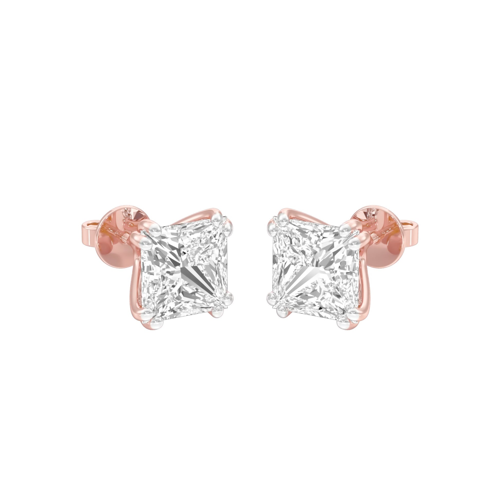 Sharp Spark Diamond Stud Earrings 18 KT / Rose Gold