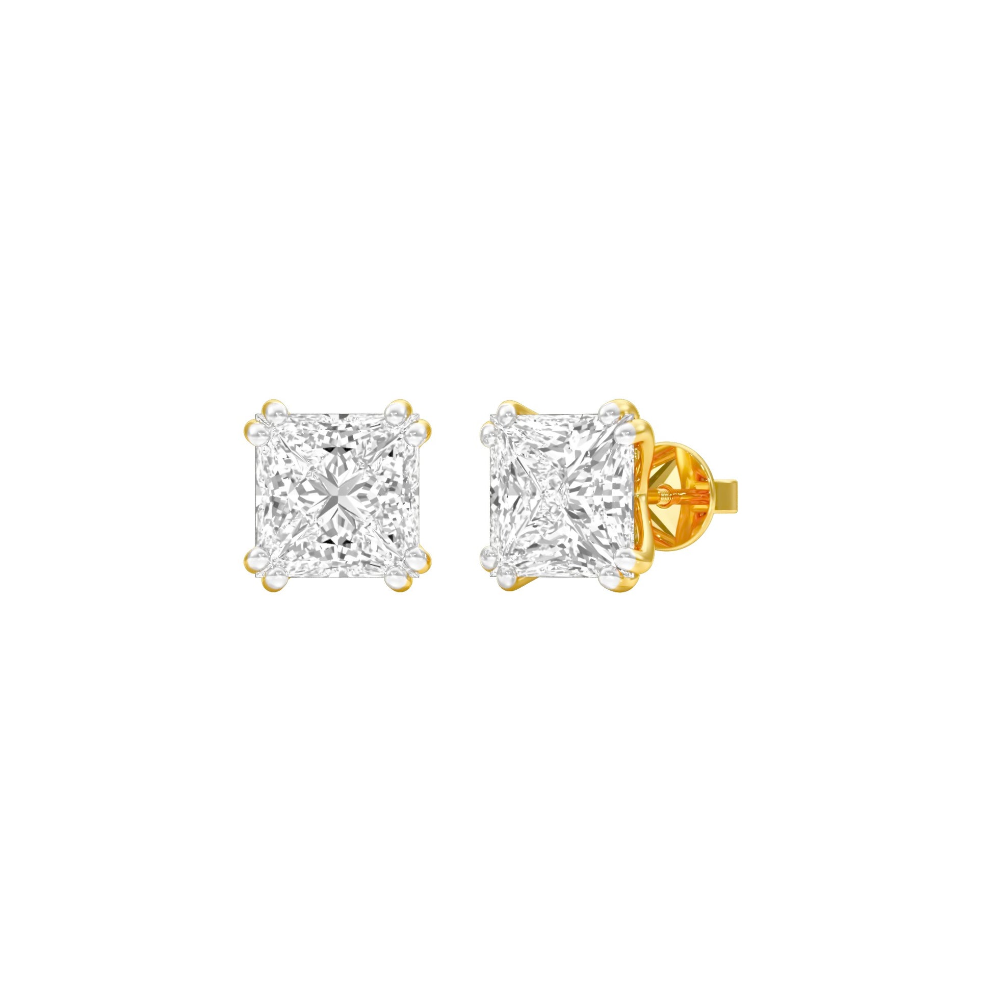 Sharp Spark Diamond Stud Earrings 18 KT / Yellow Gold
