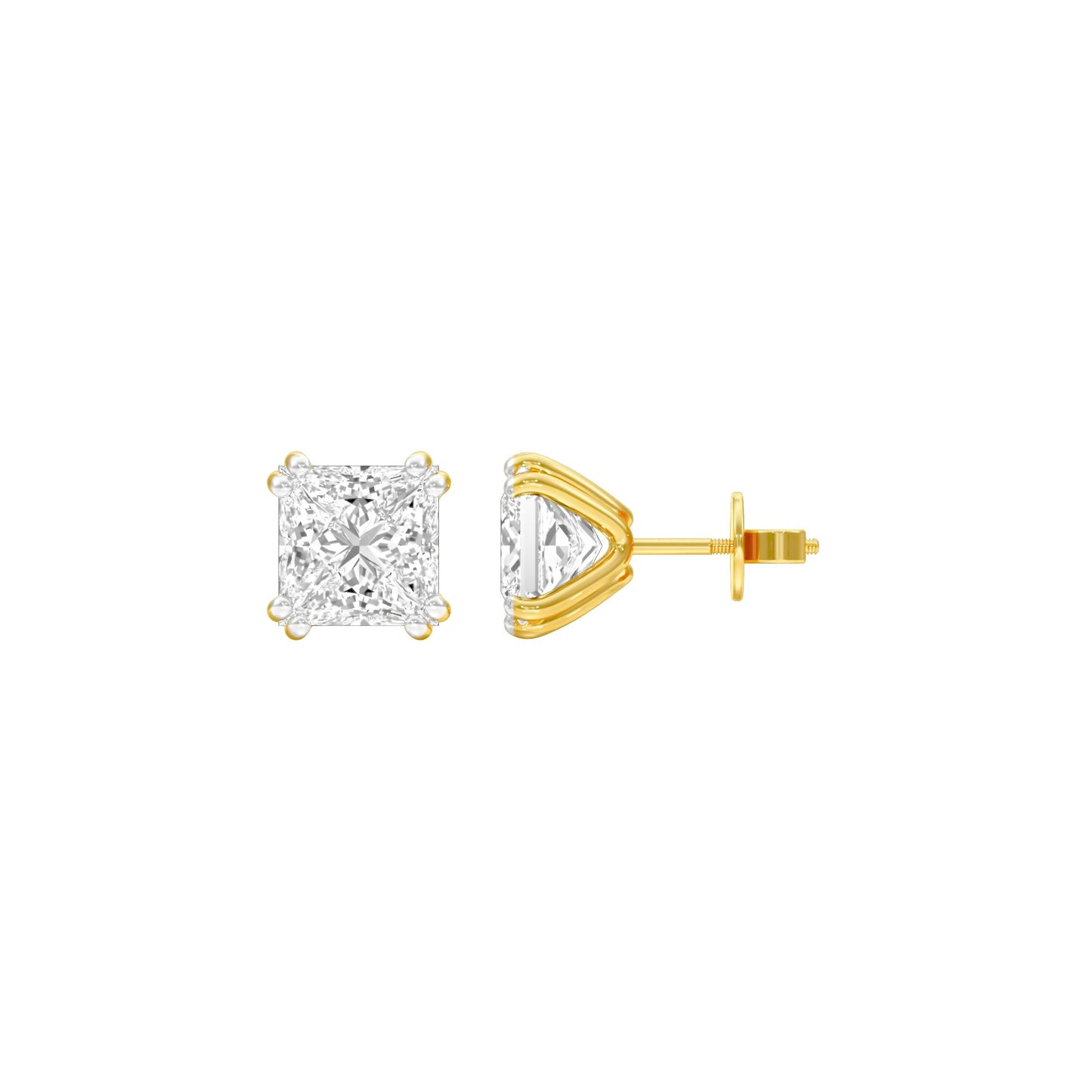 Sharp Spark Diamond Stud Earrings 18 KT / Yellow Gold