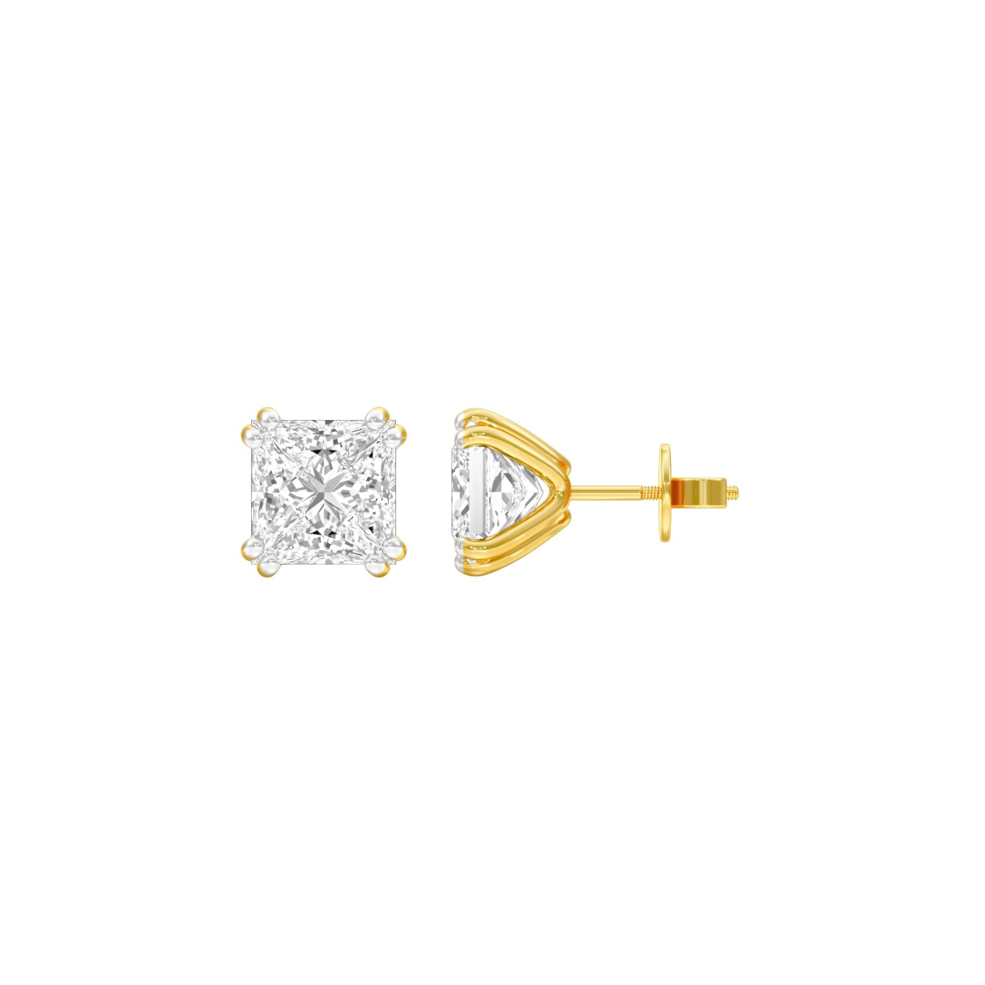 Sharp Spark Diamond Stud Earrings 18 KT / Yellow Gold