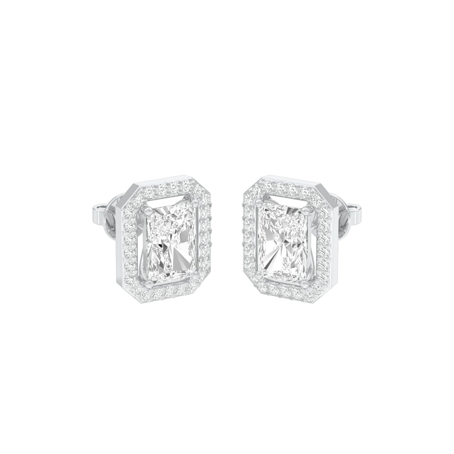 Crush Cuts Diamond Stud Earrings 18 KT / White Gold