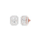 Emerald Window Diamond Stud Earrings 18 KT / Rose Gold