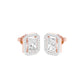 Emerald Window Diamond Stud Earrings 18 KT / Rose Gold