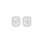 Emerald Window Diamond Stud Earrings