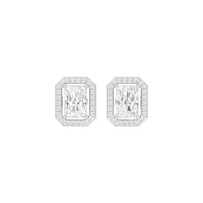 Emerald Window Diamond Stud Earrings