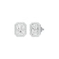 Emerald Window Diamond Stud Earrings 18 KT / White Gold