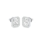 Emerald Window Diamond Stud Earrings 18 KT / White Gold