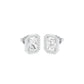 Emerald Window Diamond Stud Earrings