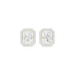 Emerald Window Diamond Stud Earrings