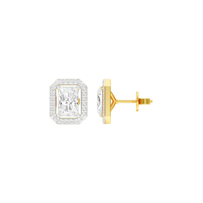 Emerald Window Diamond Stud Earrings