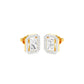 Emerald Window Diamond Stud Earrings