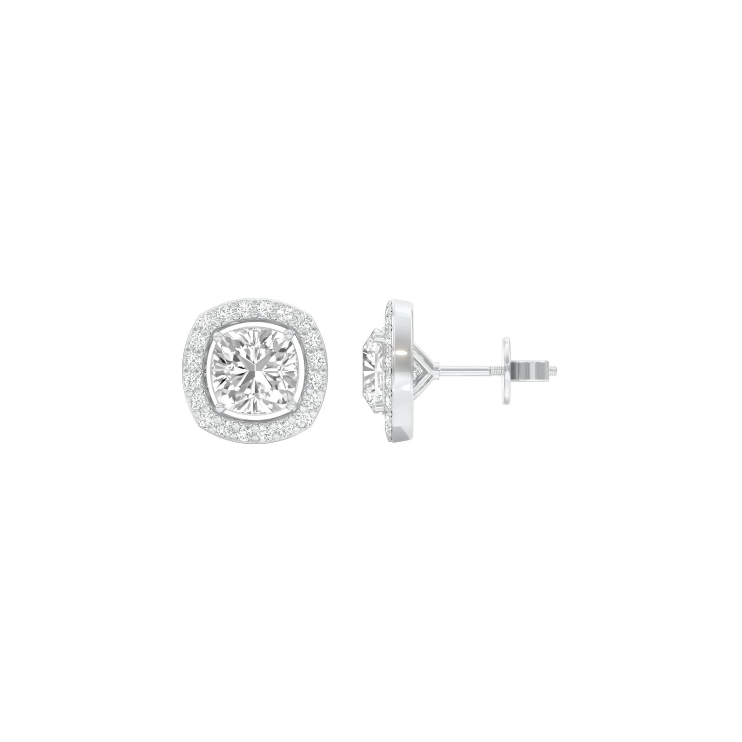 Little Luxe Diamond Stud Earrings 18 KT / White Gold