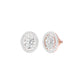 Tiny Oval Halo Diamond Stud Earrings 18 KT / Rose Gold