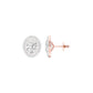 Tiny Oval Halo Diamond Stud Earrings 18 KT / Rose Gold