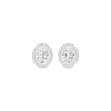 Tiny Oval Halo Diamond Stud Earrings 18 KT / White Gold
