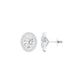 Tiny Oval Halo Diamond Stud Earrings 18 KT / White Gold
