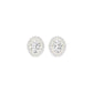 Tiny Oval Halo Diamond Stud Earrings 18 KT / Yellow Gold