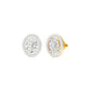 Tiny Oval Halo Diamond Stud Earrings 18 KT / Yellow Gold