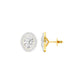 Tiny Oval Halo Diamond Stud Earrings 18 KT / Yellow Gold