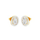 Tiny Oval Halo Diamond Stud Earrings 18 KT / Yellow Gold