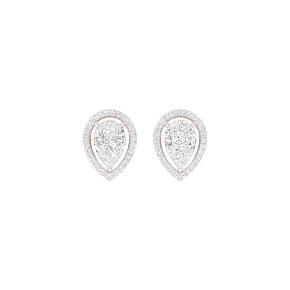 Tiny Flame Diamond Stud Earrings 18 KT / Rose Gold