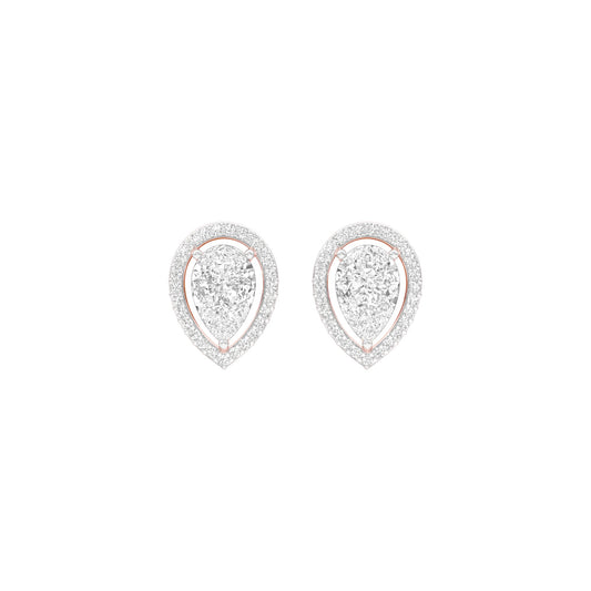 Tiny Flame Diamond Stud Earrings 18 KT / Rose Gold