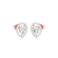 Tiny Flame Diamond Stud Earrings 18 KT / Rose Gold