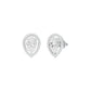 Tiny Flame Diamond Stud Earrings 18 KT / White Gold