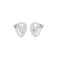 Tiny Flame Diamond Stud Earrings 18 KT / White Gold