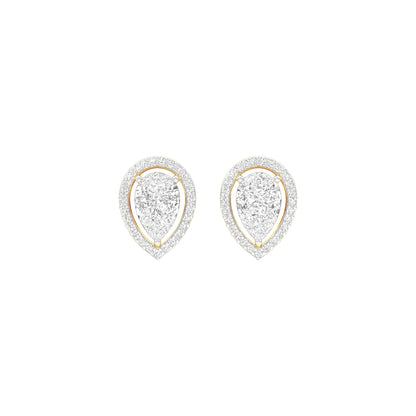 Tiny Flame Diamond Stud Earrings 18 KT / Yellow Gold