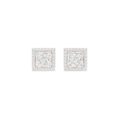 Frames of Halo Diamond Stud Earrings 18 KT / Rose Gold