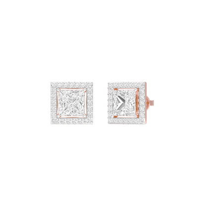 Frames of Halo Diamond Stud Earrings 18 KT / Rose Gold
