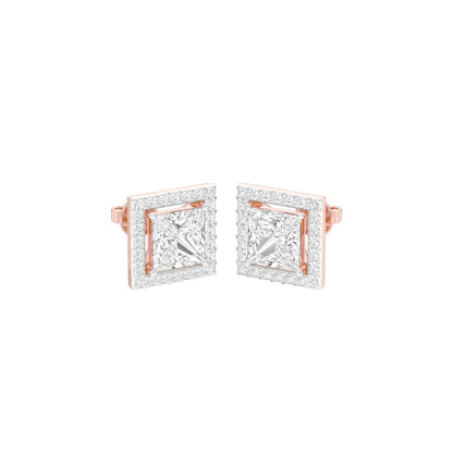 Frames of Halo Diamond Stud Earrings 18 KT / Rose Gold