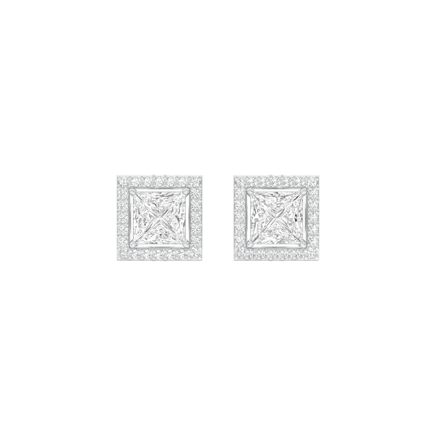 Frames of Halo Diamond Stud Earrings 18 KT / White Gold