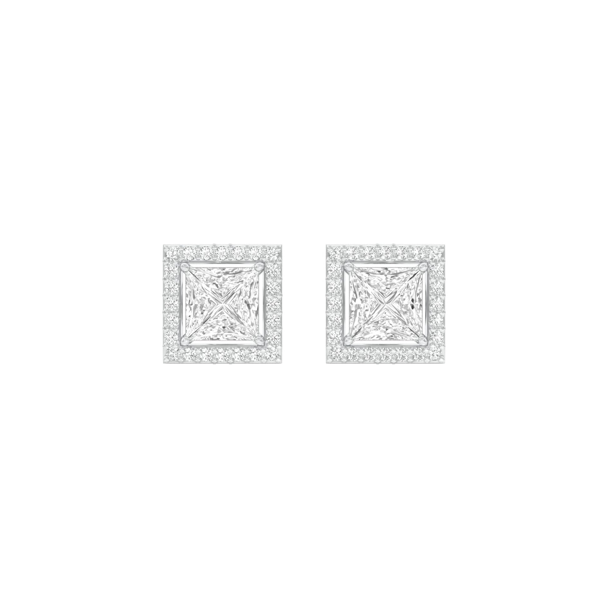 Frames of Halo Diamond Stud Earrings 18 KT / White Gold