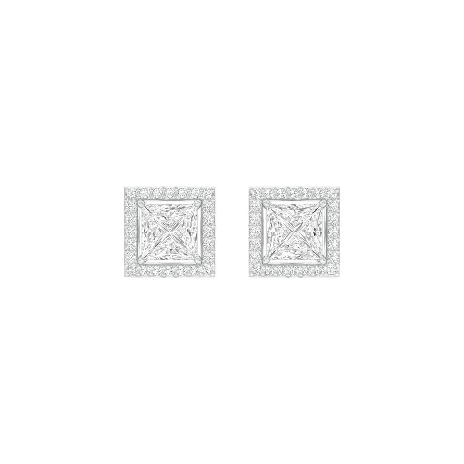 Frames of Halo Diamond Stud Earrings 18 KT / White Gold