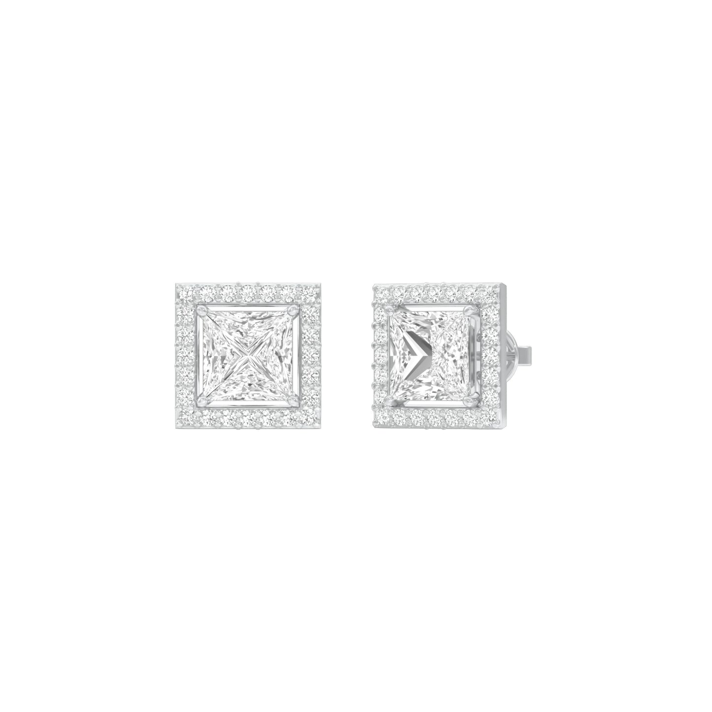 Frames of Halo Diamond Stud Earrings 18 KT / White Gold