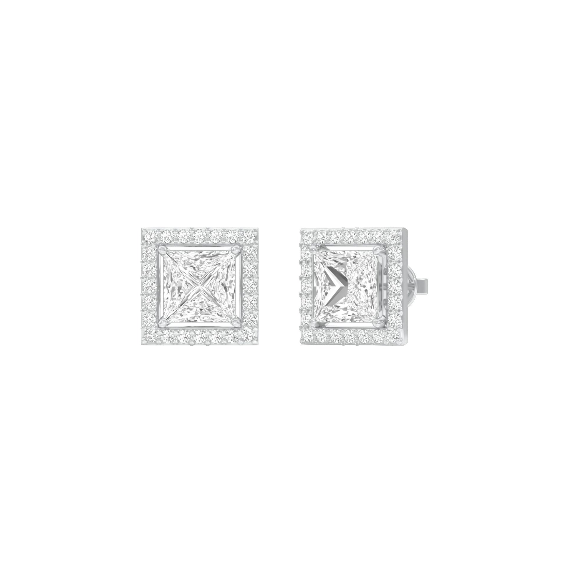 Frames of Halo Diamond Stud Earrings 18 KT / White Gold