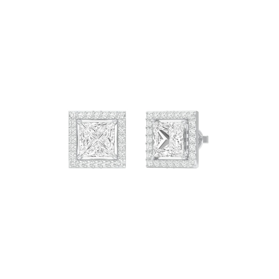 Frames of Halo Diamond Stud Earrings 18 KT / White Gold