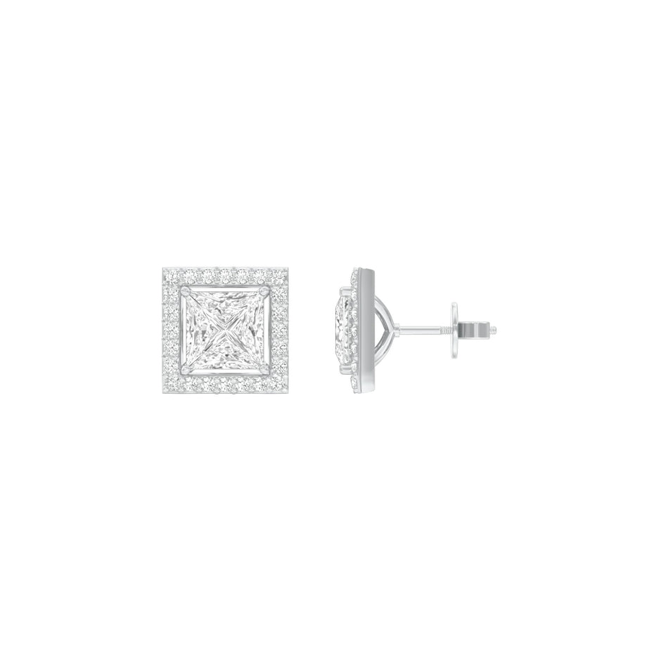 Frames of Halo Diamond Stud Earrings 18 KT / White Gold