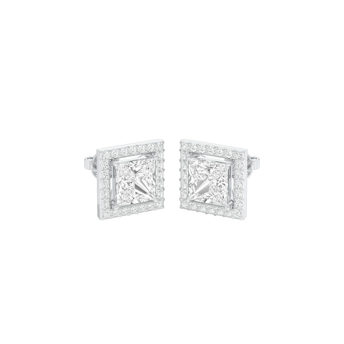 Frames of Halo Diamond Stud Earrings 18 KT / White Gold