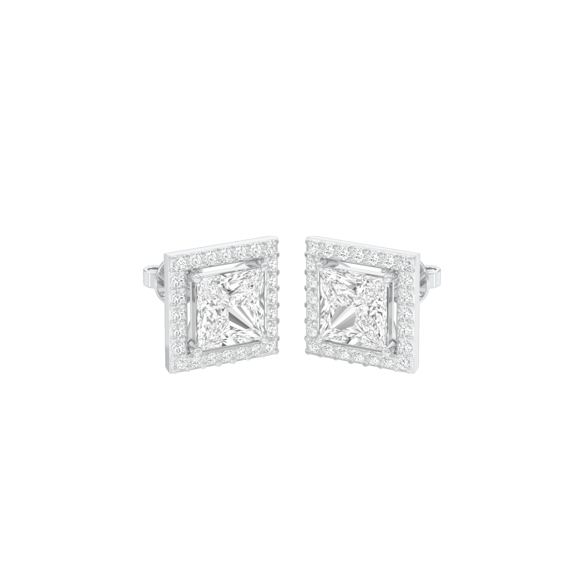 Frames of Halo Diamond Stud Earrings 18 KT / White Gold