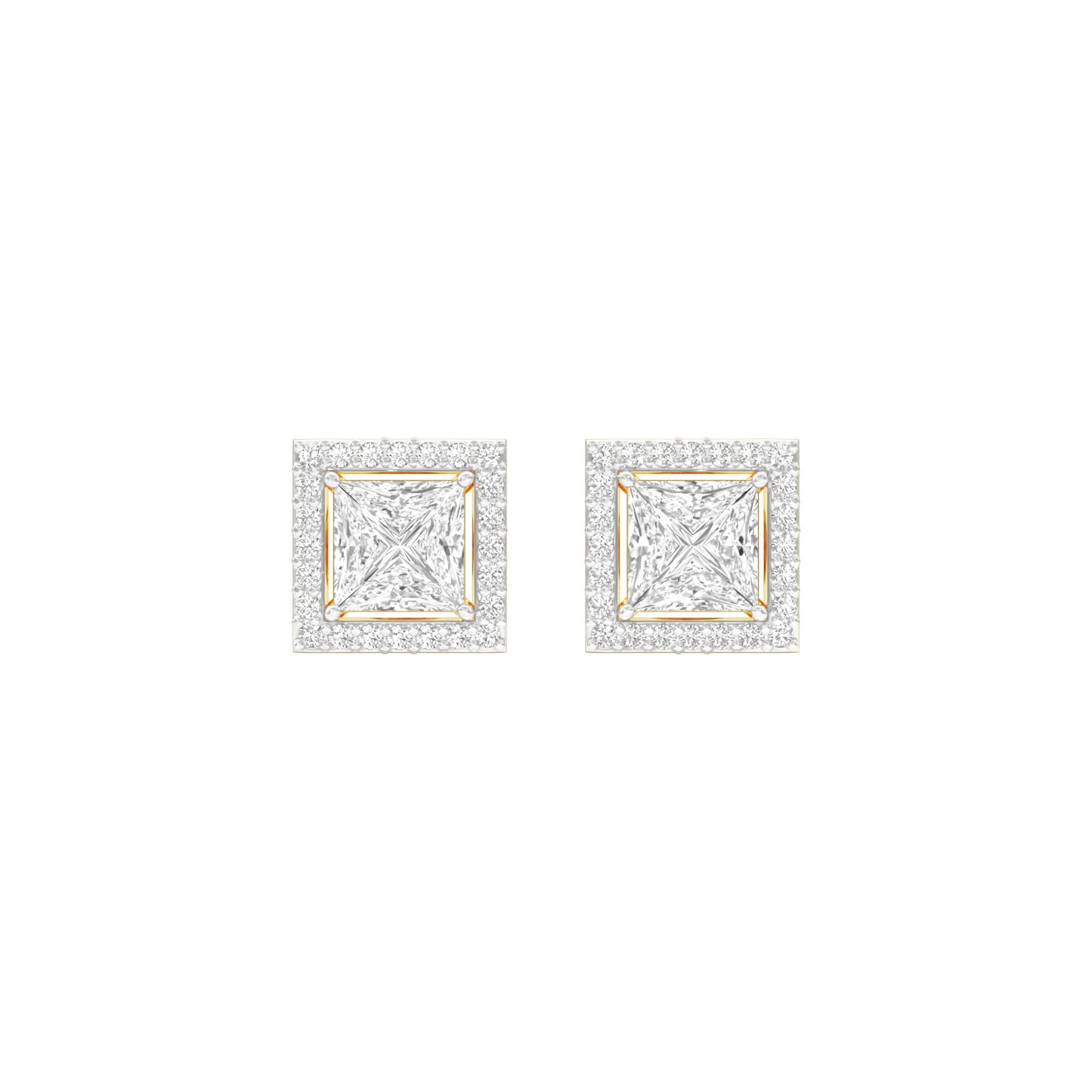 Frames of Halo Diamond Stud Earrings 18 KT / Yellow Gold