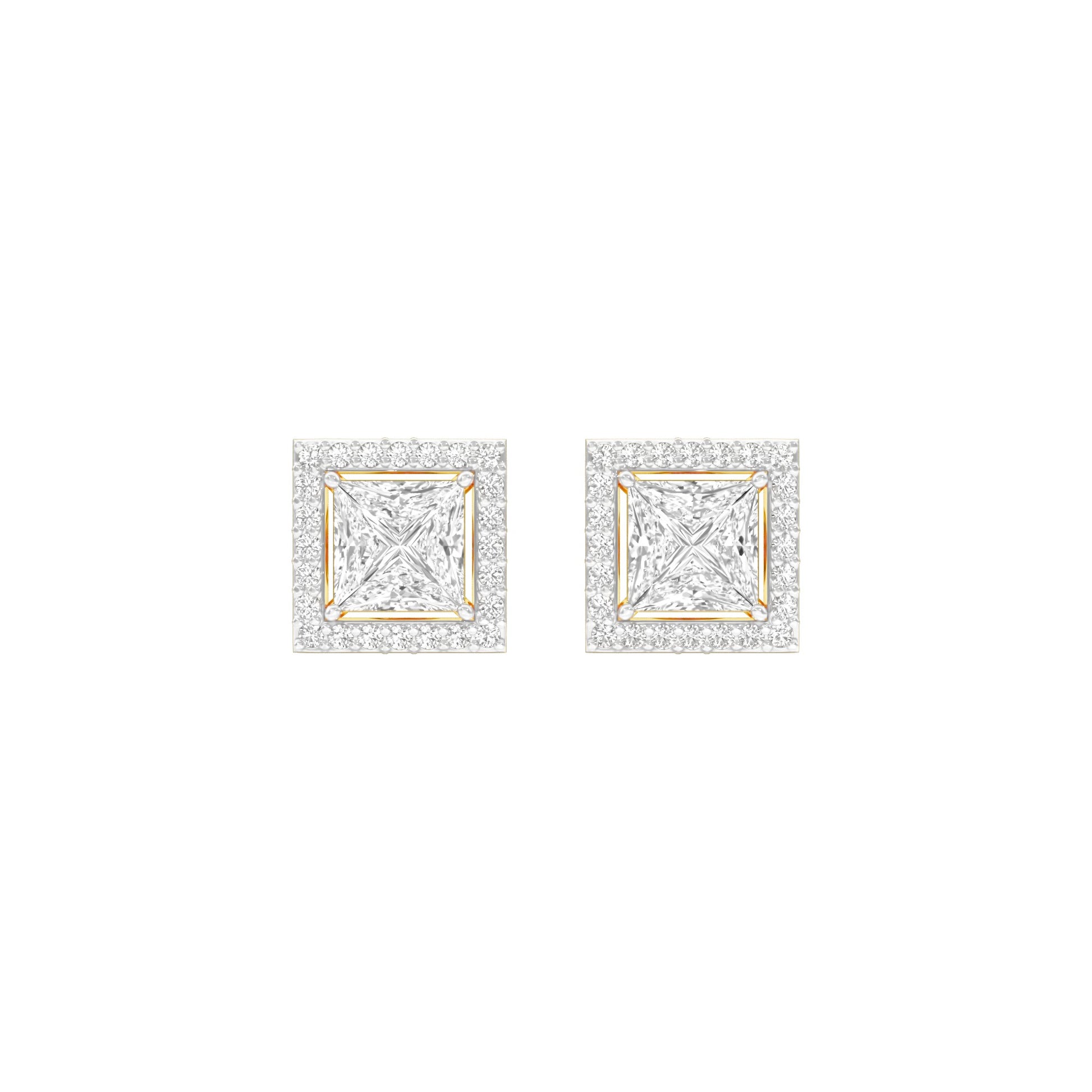 Frames of Halo Diamond Stud Earrings 18 KT / Yellow Gold