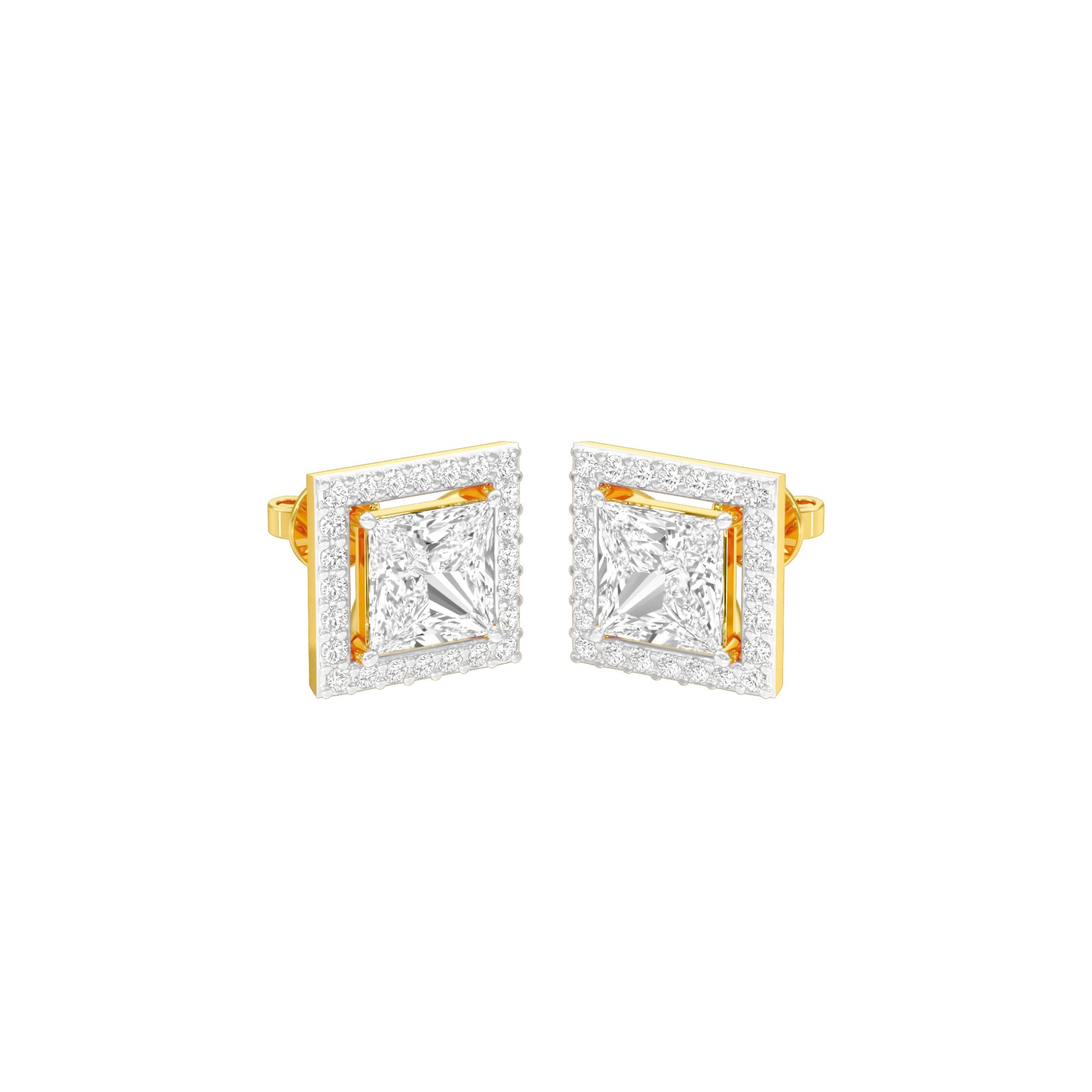 Frames of Halo Diamond Stud Earrings 18 KT / Yellow Gold